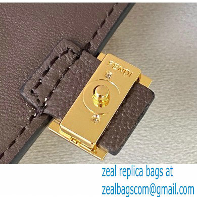 Fendi Check-print Leather Nano Baguette Bag Charm Beige 2020