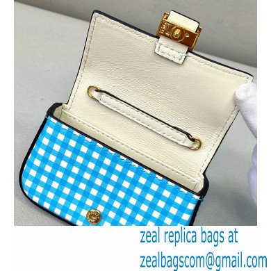 Fendi Check-print Leather Nano Baguette Bag Charm Blue 2020 - Click Image to Close