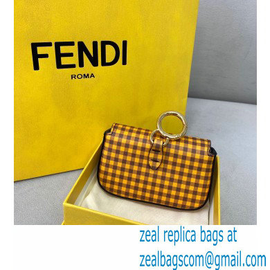 Fendi Check-print Leather Nano Baguette Bag Charm Brown 2020 - Click Image to Close