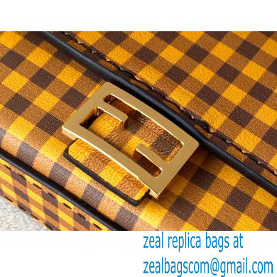 Fendi Check-print Leather Nano Baguette Bag Charm Brown 2020