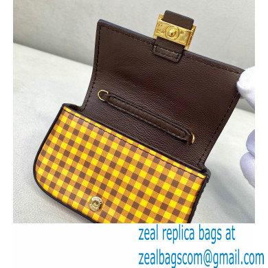 Fendi Check-print Leather Nano Baguette Bag Charm Brown 2020 - Click Image to Close