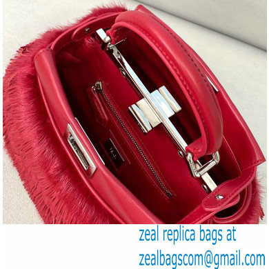 Fendi Fringe Peekaboo Mini Bag Red - Click Image to Close