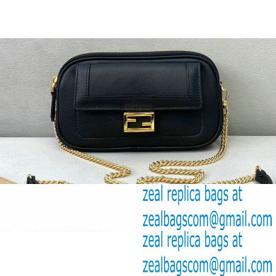 Fendi Leather Easy 2 Mini Baguette Bag Black 2020