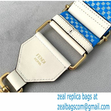 Fendi Leather Long Shoulder Strap You Check Ribbon Blue 2020 - Click Image to Close