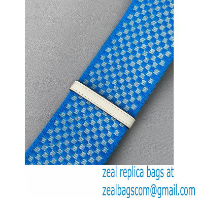 Fendi Leather Long Shoulder Strap You Check Ribbon Blue 2020