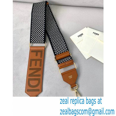 Fendi Leather Long Shoulder Strap You Check Ribbon Brown 2020 - Click Image to Close