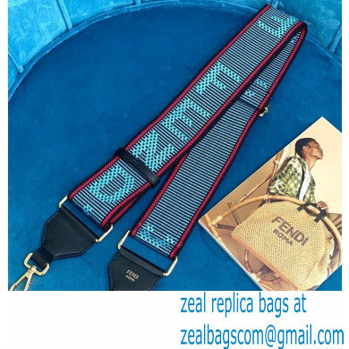 Fendi Leather Long Shoulder Strap You Ribbon Blue 2020