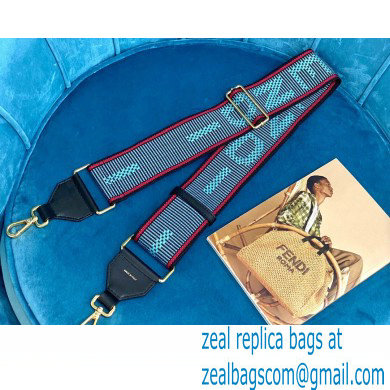 Fendi Leather Long Shoulder Strap You Ribbon Blue 2020