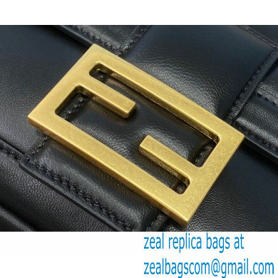 Fendi Nappa Leather Medium Baguette Chain Bag Black 2020