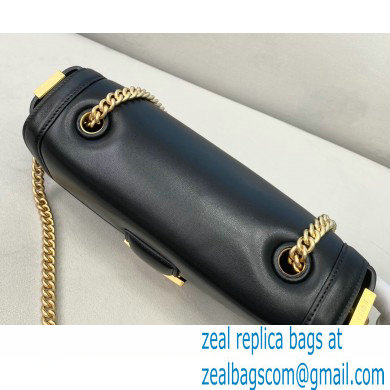 Fendi Nappa Leather Medium Baguette Chain Bag Black 2020 - Click Image to Close