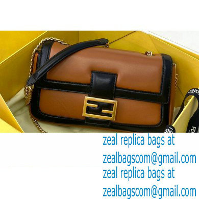 Fendi Nappa Leather Medium Baguette Chain Bag Brown 2020