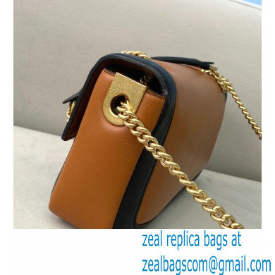 Fendi Nappa Leather Medium Baguette Chain Bag Brown 2020