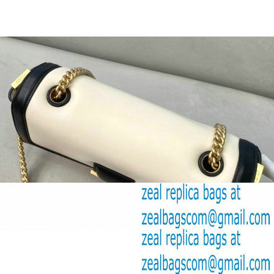Fendi Nappa Leather Medium Baguette Chain Bag White 2020