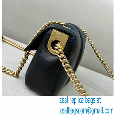 Fendi Nappa Leather Mini Baguette Chain Bag Black 2020 - Click Image to Close