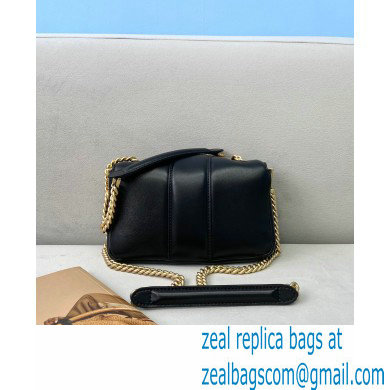 Fendi Nappa Leather Mini Baguette Chain Bag Black 2020