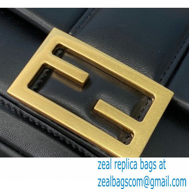 Fendi Nappa Leather Mini Baguette Chain Bag Black 2020