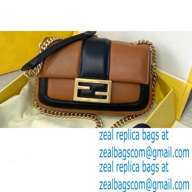 Fendi Nappa Leather Mini Baguette Chain Bag Brown 2020