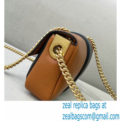 Fendi Nappa Leather Mini Baguette Chain Bag Brown 2020