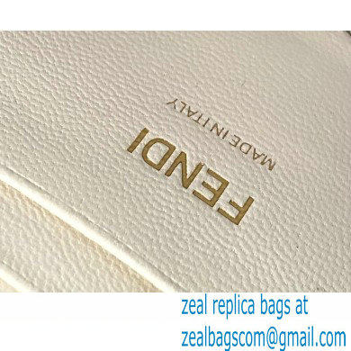 Fendi Nappa Leather Mini Baguette Chain Bag White 2020