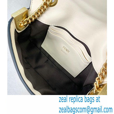 Fendi Nappa Leather Mini Baguette Chain Bag White 2020 - Click Image to Close