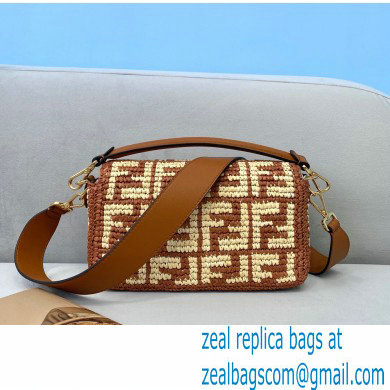 Fendi Raffia FF Medium Baguette Bag Brown 2020