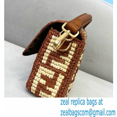 Fendi Raffia FF Medium Baguette Bag Brown 2020