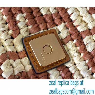 Fendi Raffia FF Medium Baguette Bag Brown 2020 - Click Image to Close