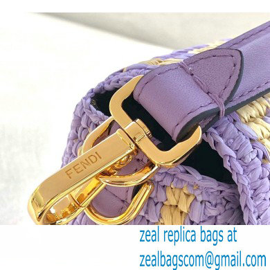 Fendi Raffia FF Medium Baguette Bag Lilac 2020