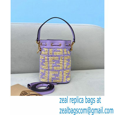 Fendi Raffia FF Mon Tresor Mini Bucket Bag Lilac 2020
