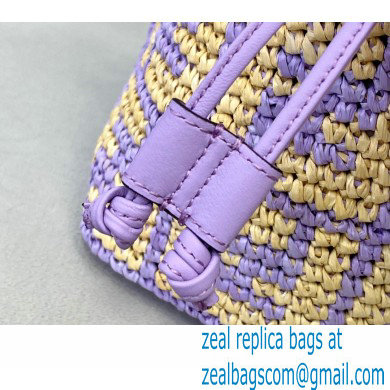 Fendi Raffia FF Mon Tresor Mini Bucket Bag Lilac 2020