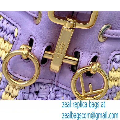 Fendi Raffia FF Mon Tresor Mini Bucket Bag Lilac 2020