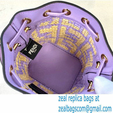 Fendi Raffia FF Mon Tresor Mini Bucket Bag Lilac 2020 - Click Image to Close