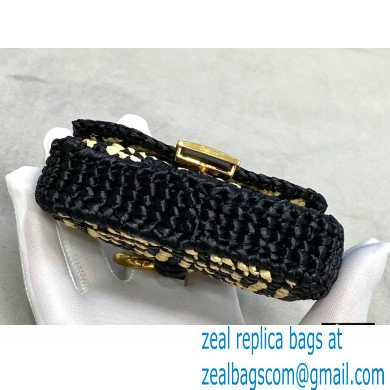 Fendi Raffia FF Nano Baguette Bag Charm Black 2020