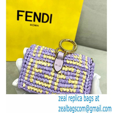 Fendi Raffia FF Nano Baguette Bag Charm Lilac 2020