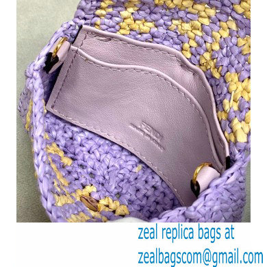 Fendi Raffia FF Nano Baguette Bag Charm Lilac 2020 - Click Image to Close
