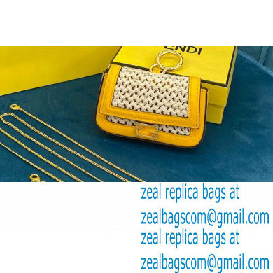 Fendi Raffia Nano Baguette Bag Charm Yellow 2020 - Click Image to Close