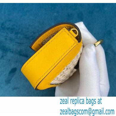 Fendi Raffia Nano Baguette Bag Charm Yellow 2020