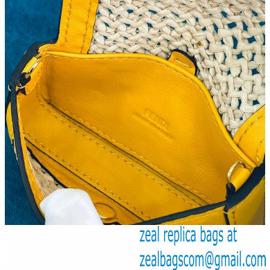 Fendi Raffia Nano Baguette Bag Charm Yellow 2020