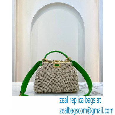 Fendi Raffia Peekaboo Iconic Mini Bag Green 2020