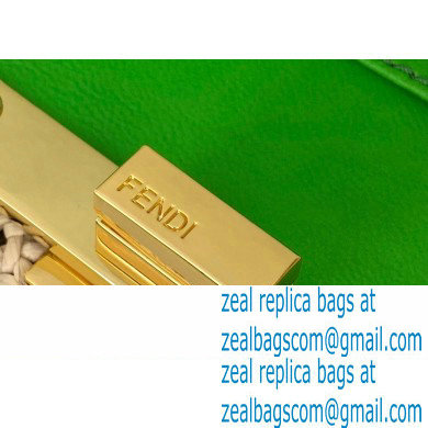 Fendi Raffia Peekaboo Iconic Mini Bag Green 2020 - Click Image to Close