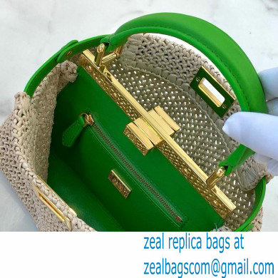 Fendi Raffia Peekaboo Iconic Mini Bag Green 2020 - Click Image to Close