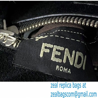 Fendi Suede Peekaboo Medium Bag Wavy Black