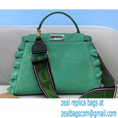 Fendi Suede Peekaboo Medium Bag Wavy Green