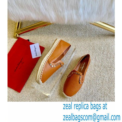 Ferragamo Convertible Espadrilles Brown with Vara chain 2020 - Click Image to Close