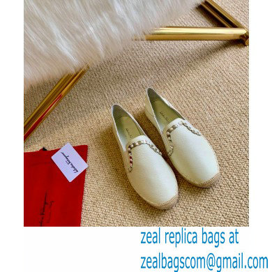 Ferragamo Convertible Espadrilles White with Vara chain 2020 - Click Image to Close