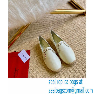 Ferragamo Convertible Espadrilles White with Vara chain 2020