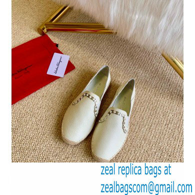 Ferragamo Convertible Espadrilles White with Vara chain 2020