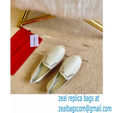 Ferragamo Convertible Espadrilles White with Vara chain 2020 - Click Image to Close