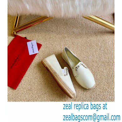 Ferragamo Convertible Espadrilles White with Vara chain 2020 - Click Image to Close