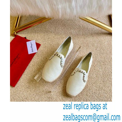 Ferragamo Convertible Espadrilles White with Vara chain 2020 - Click Image to Close